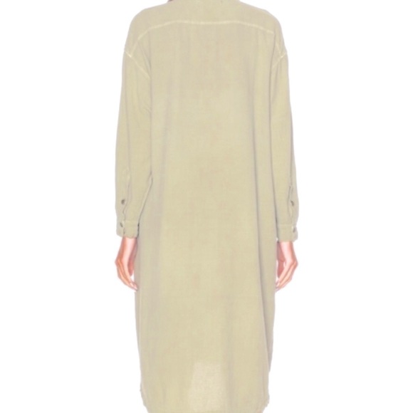 THE GREAT. Troop Shirt Dress pale green size Large 100% cotton luxury - Picture 5 of 11